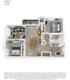 Clover Creek Two Bedroom One and a Half Bathrooms Floor Plan